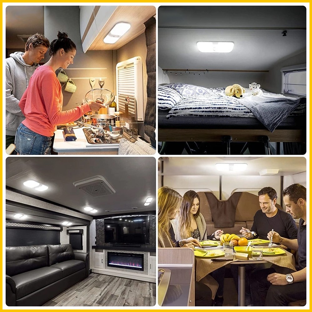 12V 48 LEDs RV Ceiling Dome Light RV Interior Lighting for Trailer Camper 600LM