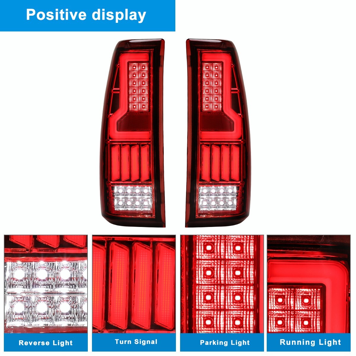 For 99-06 Chevy Silverado 99-03 GMC Sierra 1500 2500 3500 LED Tail Lights Red