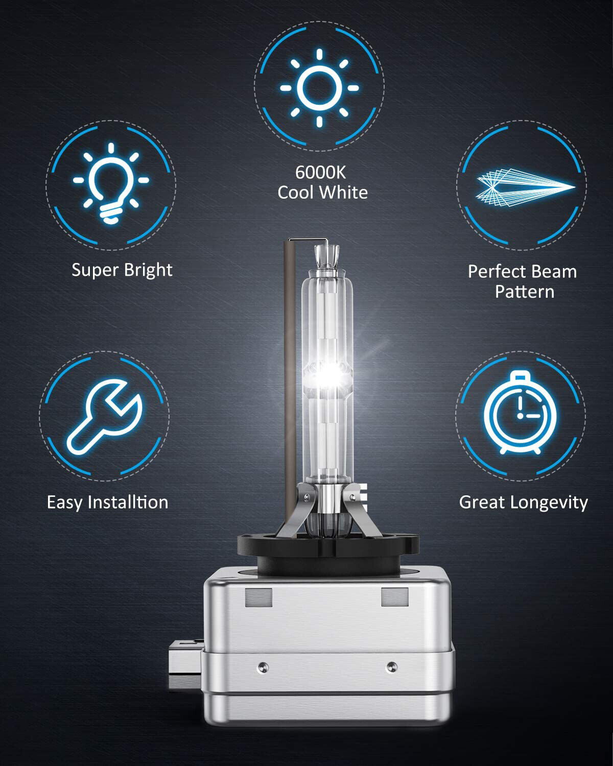 For Cadillac XTS 2013-2017- 6000K HID Xenon Headlight Bulbs High & Low Beam Qty2