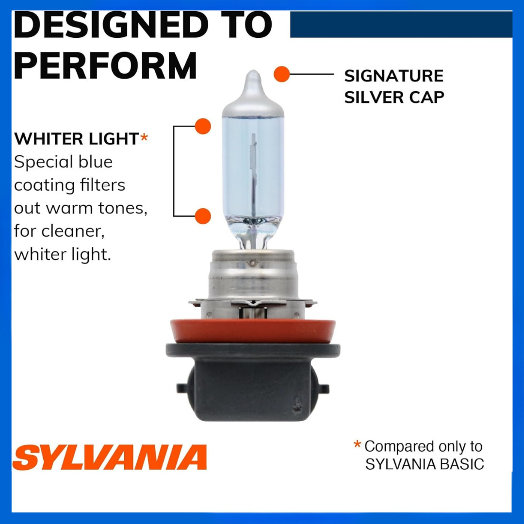 SYLVANIA H11 SilverStar Halogen Headlight Bulbs High/Low Beam Fog 2 Pack