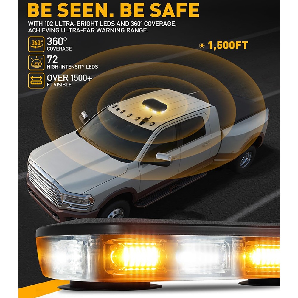 Brand new Emergency Strobe Lights Windshield Deck Warning Light Lamps 72LEDS