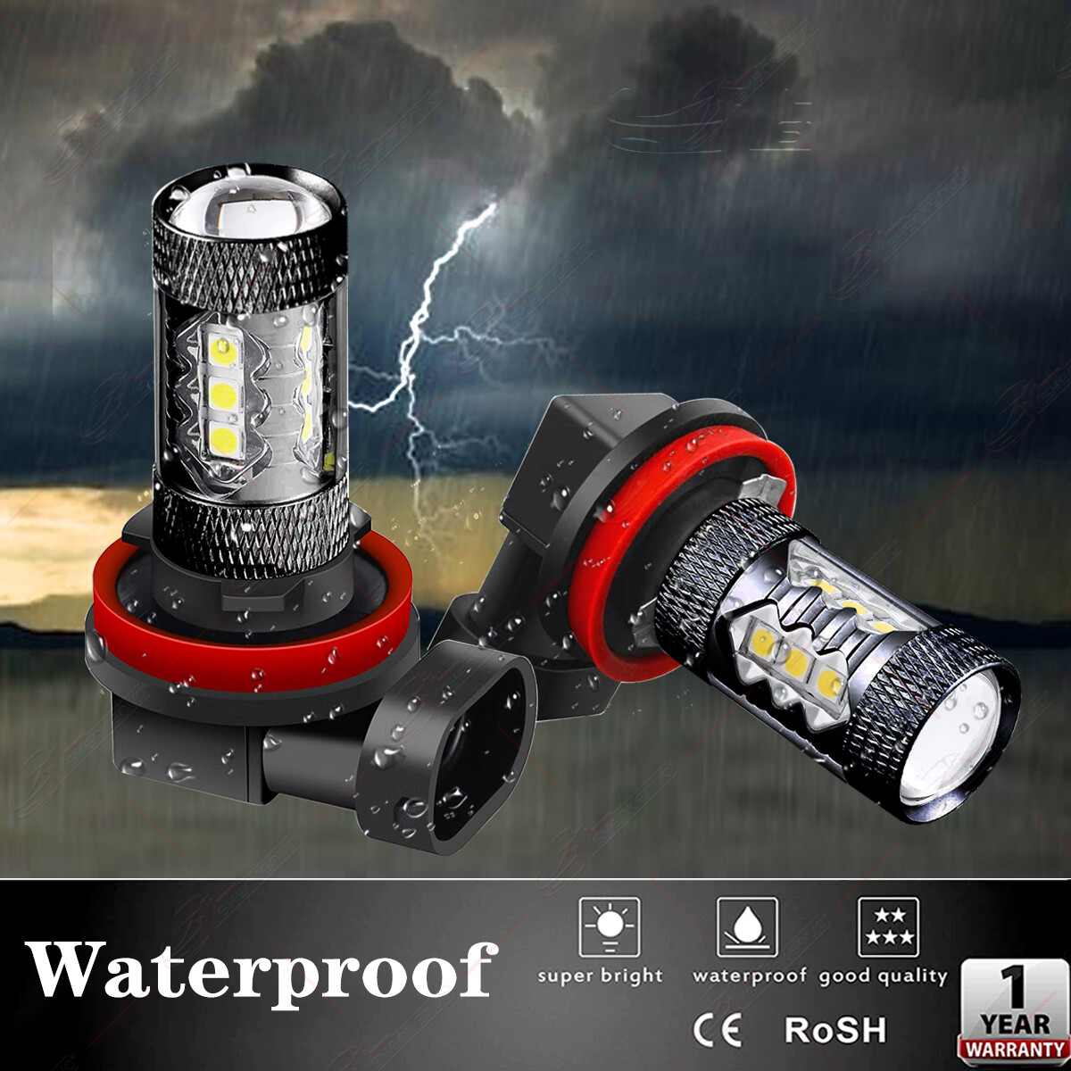 Super Bright Golden Yellow 16-SMD H11 H8 H9 LED Bulbs For DRL Driving Fog Lights