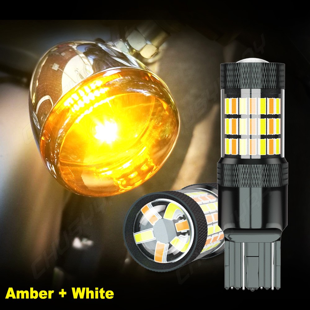 LED Front Rear Turn Light Signal Blinker Bulbs 7441 7440 Amber Error Free A++