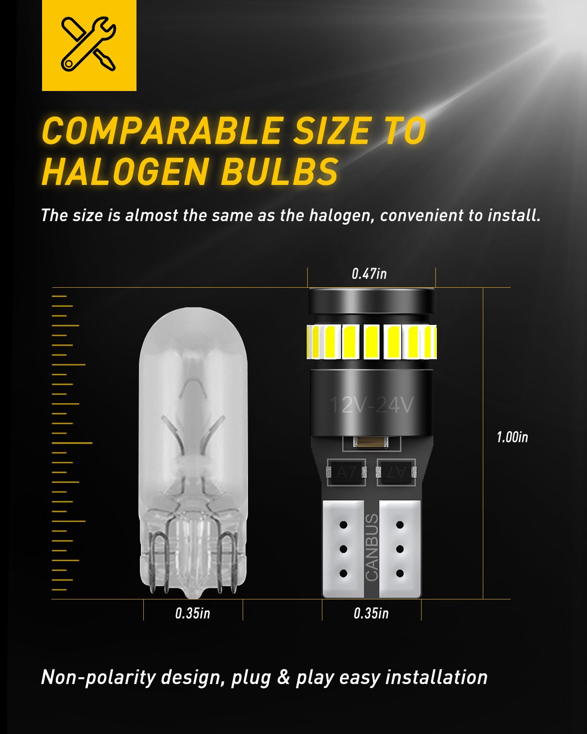 W5W T10 501 CAR 24 LED SIDE SMD LIGHT BULBS ERROR CANBUS FREE XENON WHITE HID