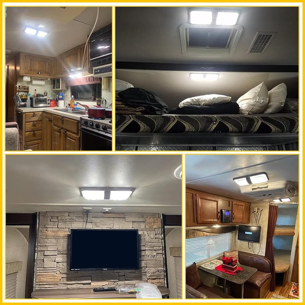 RV Interior 48 LEDs Light Ceiling Camper Trailer 11V-18V 600LM with Switch White