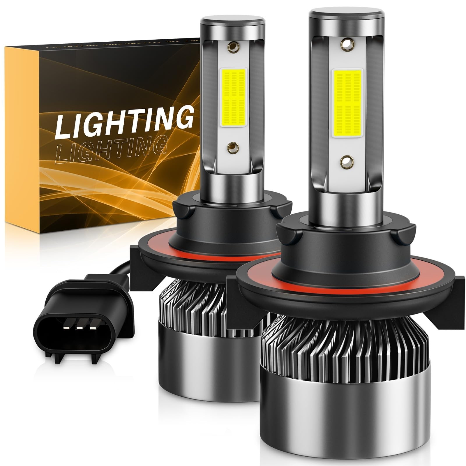6500K Cool White Off-Road LED Bulbs, 60000LM, IP68 Waterproof, Pack of 2