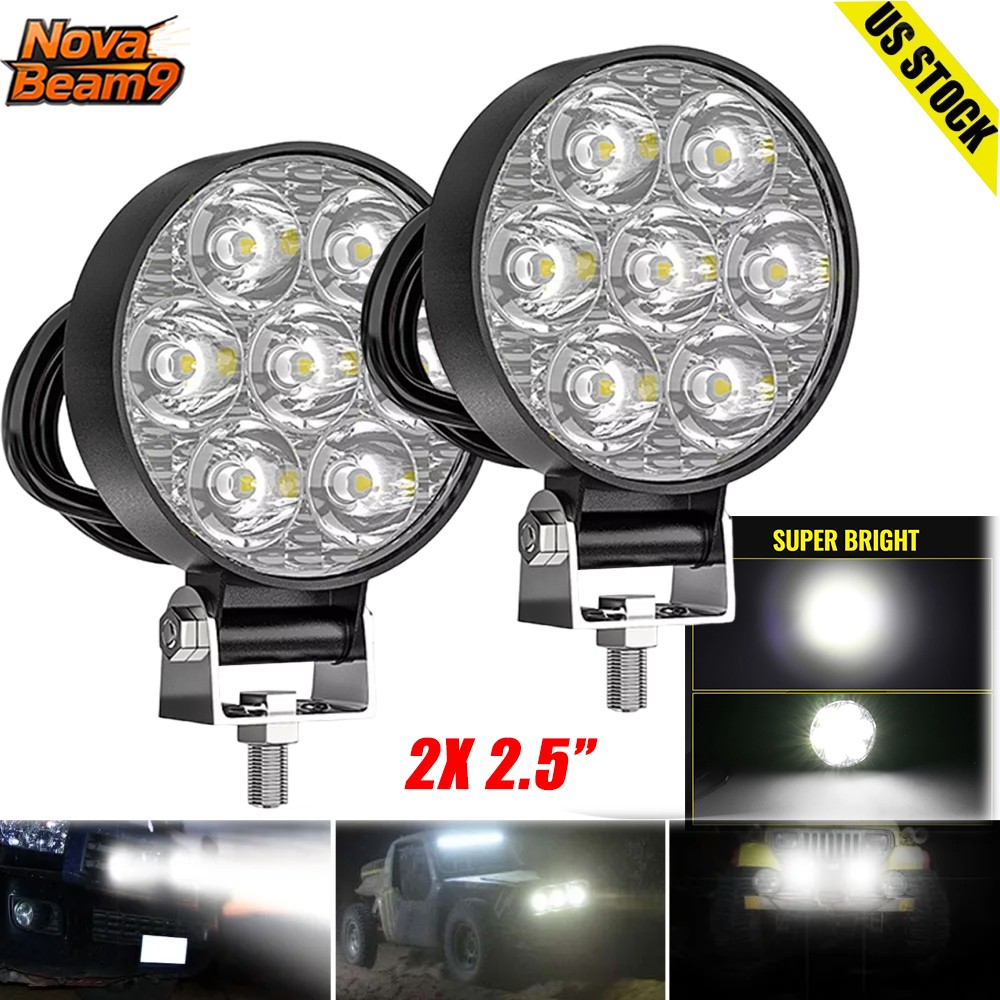 2“inch ED Work Light Flood SPOT Lights Fit Truck Off Road Tractor ATV Round USA
