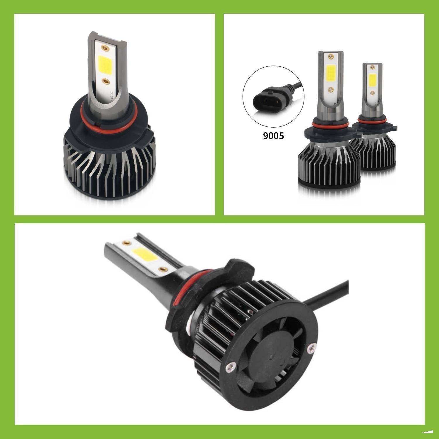 9005 + H11 LED Headlight KIT Combo Bulbs 6500K High+Low Beam Super Bright White
