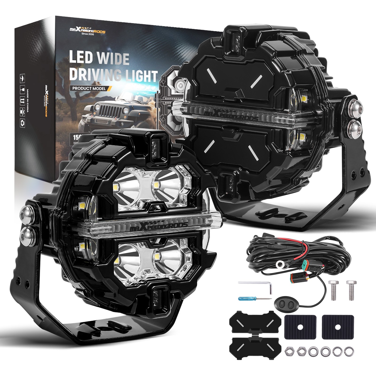 160W LED Work Light Pods Spot Flood Combo IP68 For Truck Jeep SUV ATV Marine 4X4