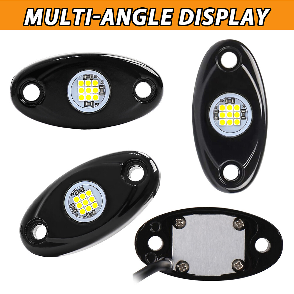 20x White LED Rock Light 4Pods Lights Fit Jeep Off Road Truck Car ATV Under Body