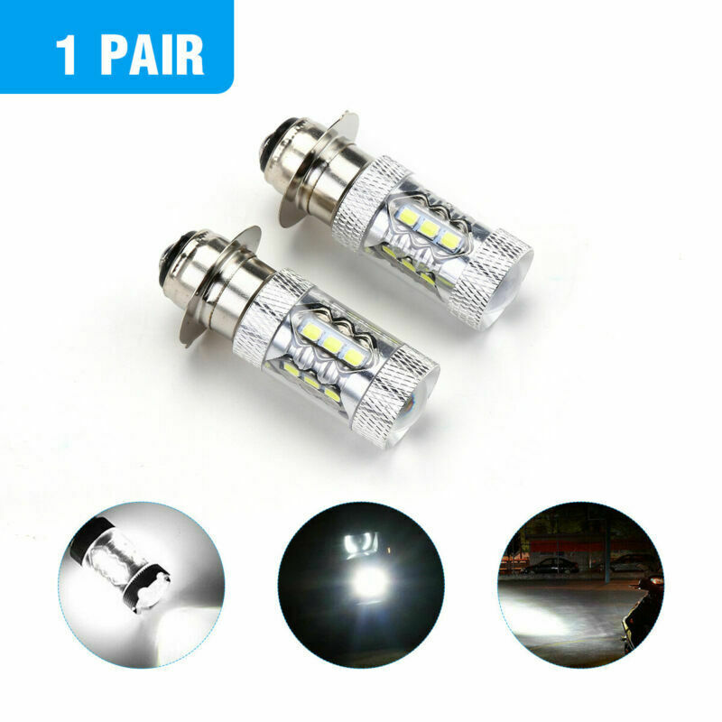 2pcs For Yamaha YFZ450R Rhino 700 Raptor YFM660 H6 LED Headlight Bulb White Lamp
