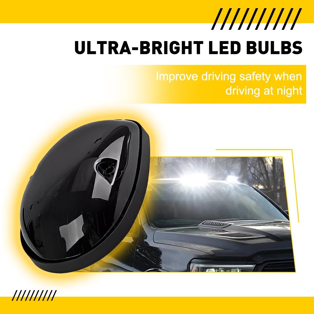 White LED Cab Roof Marker Top lights For Chevrolet Silverado 1500 2500 3500 GMC