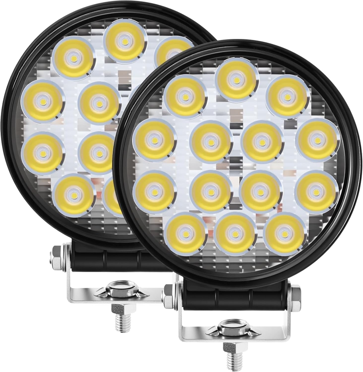 2 Pack 4.5″ Round LED Light Bar – 140W 14000LM Waterproof Offroad Flood Lights