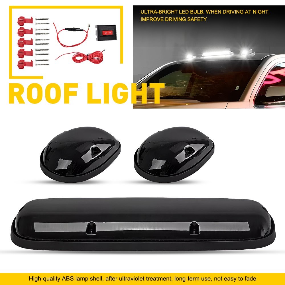 White LED Cab Roof Marker Top lights For Chevrolet Silverado 1500 2500 3500 GMC