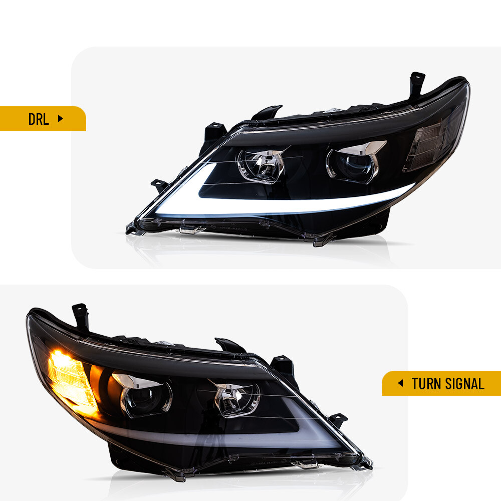 VLAND Headlights Assembly+LED Bulbs Kits For Toyota Camry 2012-2014 Front lights