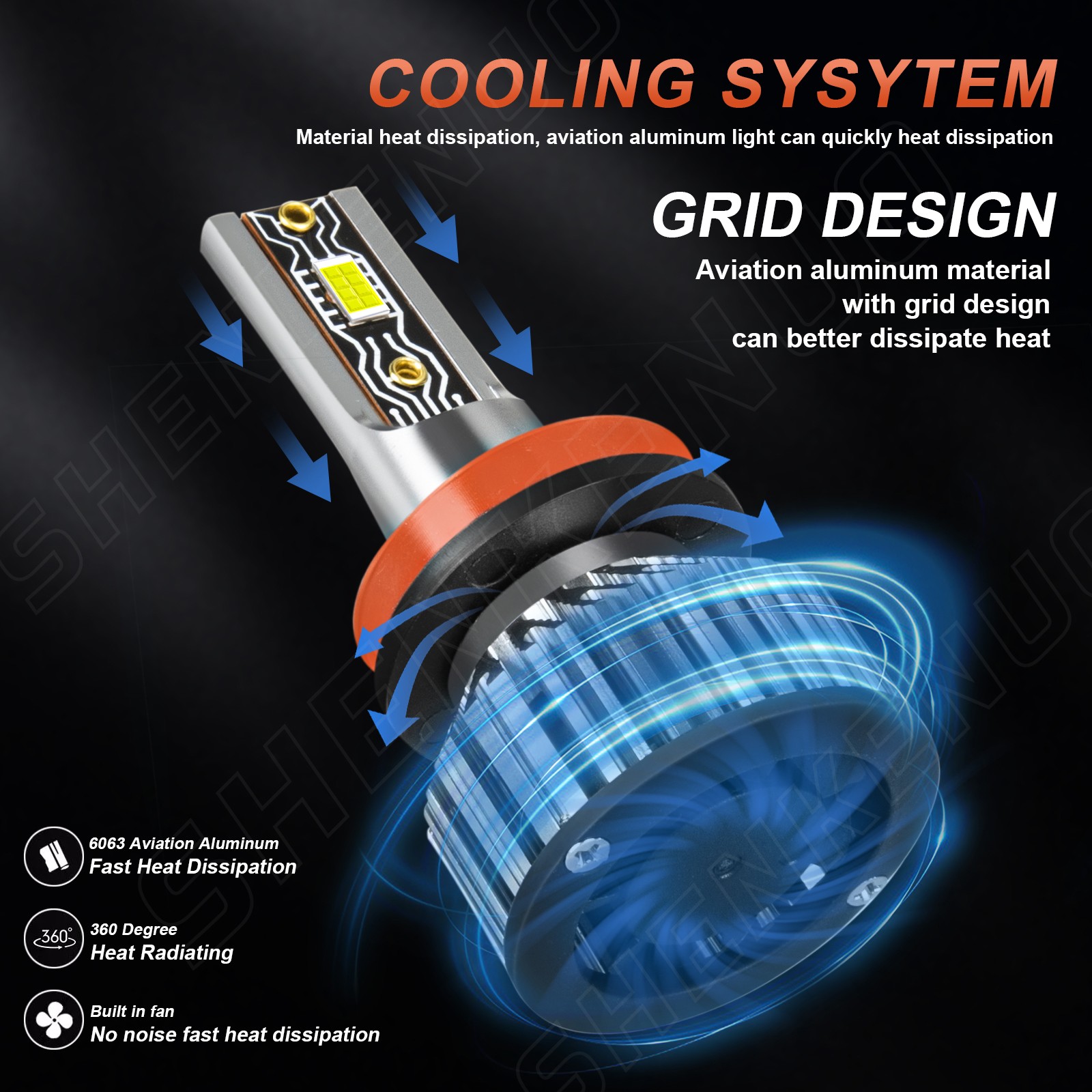 For 2008-2009 Kia Amanti Combo H7 H11 LED Headlight Bulbs Hi Lo Beam 50000 hours