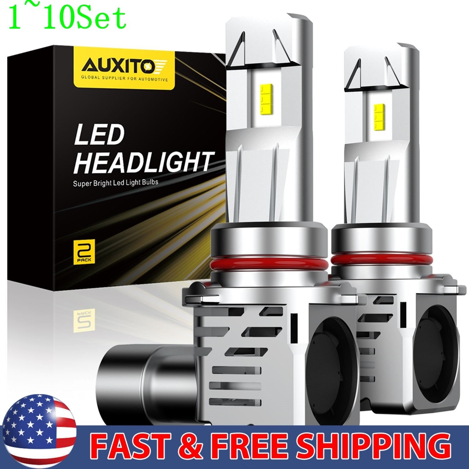 M3 Clear White 6500K Headlight LED 9005 HB3 High Beam Bulb Autopart Car 1-10Set