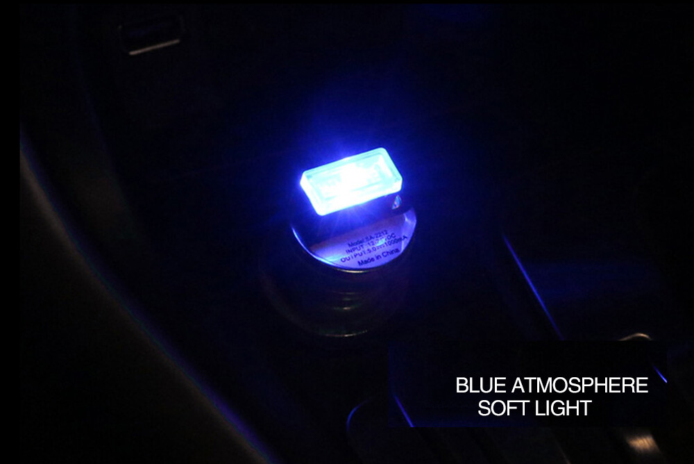 US STOCK 1PCS car USB LED Interior Light Neon Atmosphere Ambient Lamp Random