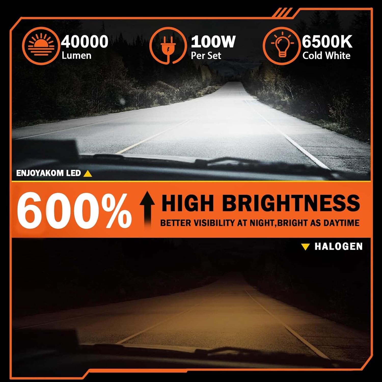 ENJOYAKOM 9005 + H11 + 5202 LED Fog Light Bulbs Fit For 2007-2013 GMC SIERRA