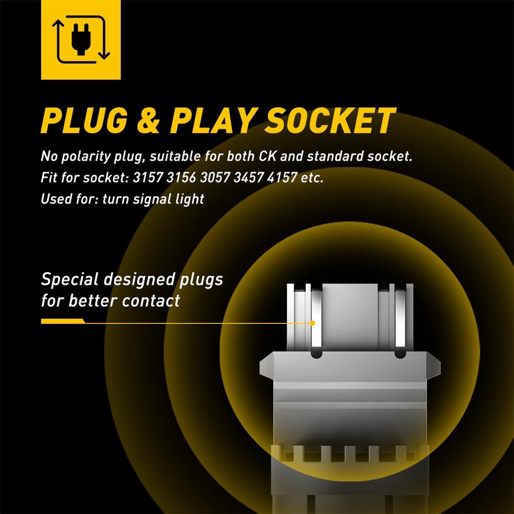 AUXITO 3157 3156 Amber Yellow LED Signal Parking Turn Light Bulb Error Free