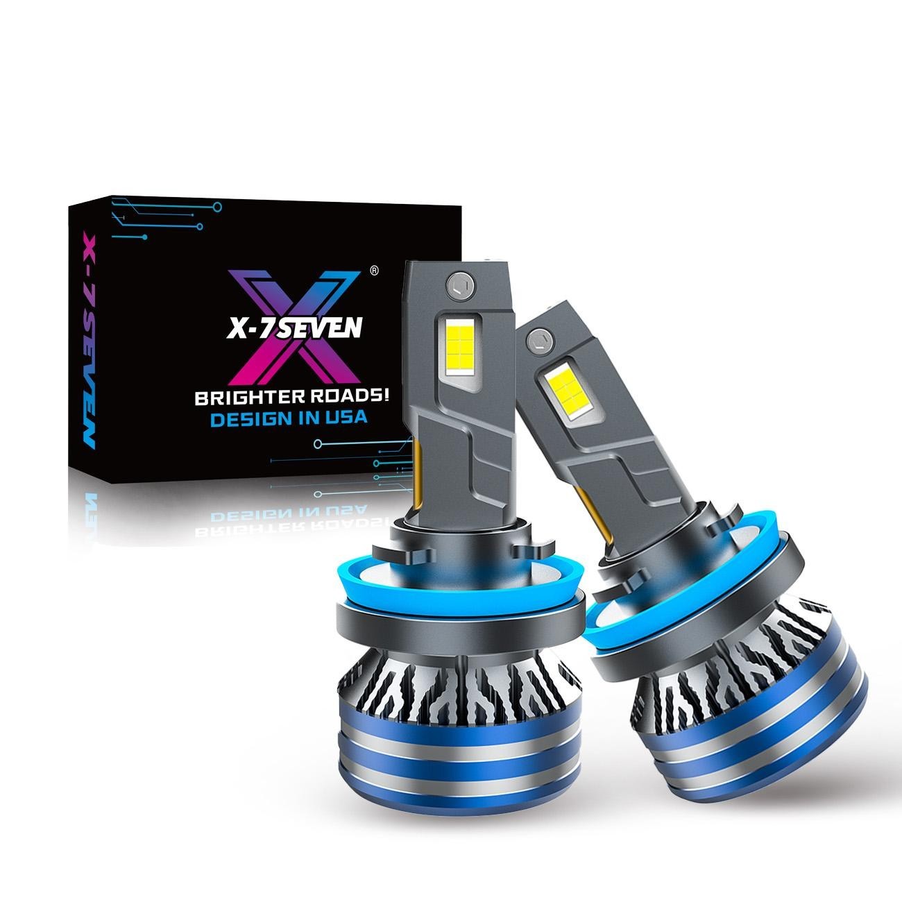 X-7SEVEN 2x H11 LED Headlight Kit Low Beam Bulbs Super Bright White 150W Canbus