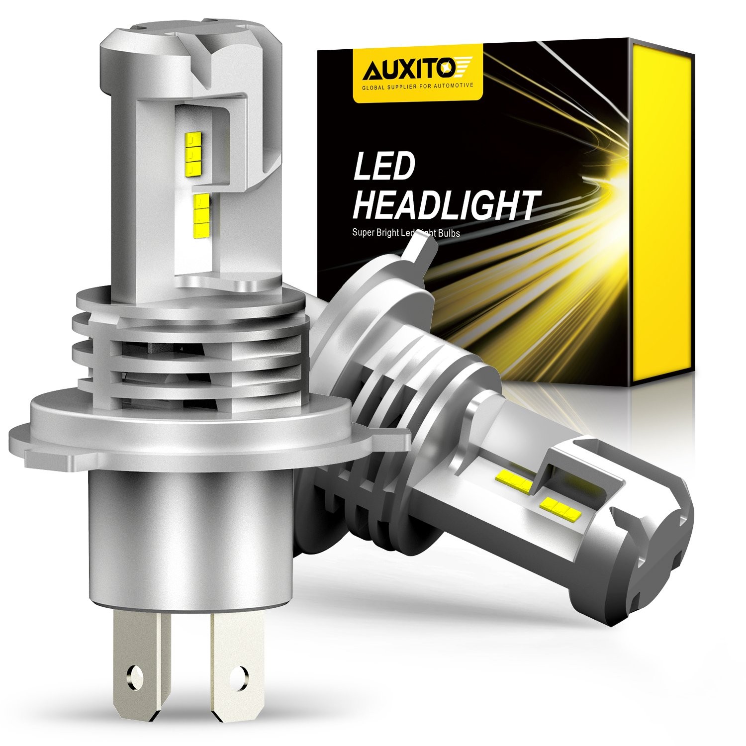 9003 HB2 H4 AUXITO High LED Low Beam White Bright Headlights 30000LM CANbus