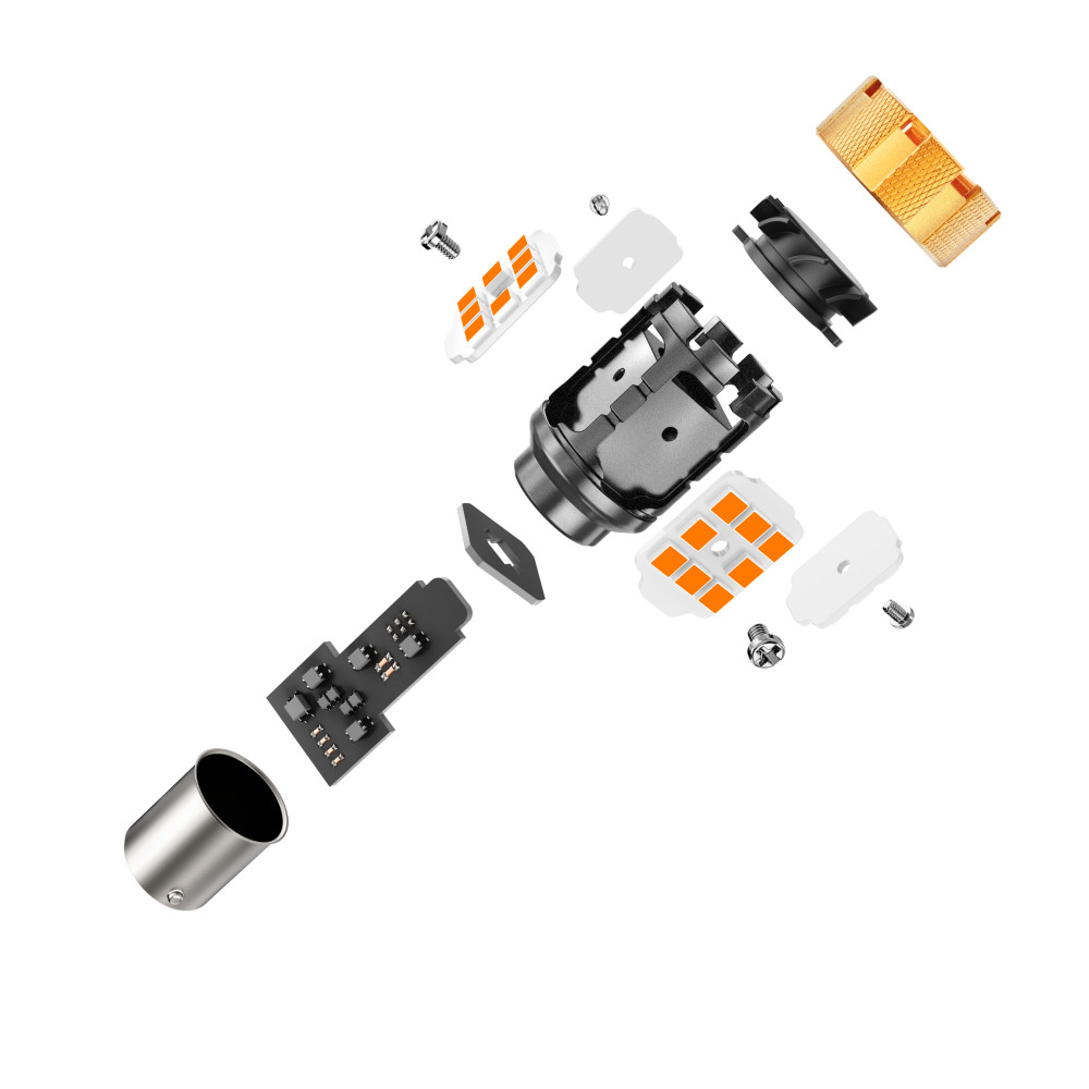 AUXBEAM 1156 LED Turn Signal Light Bulb Canbus Error Free 3000K Amber 50W 8000LM