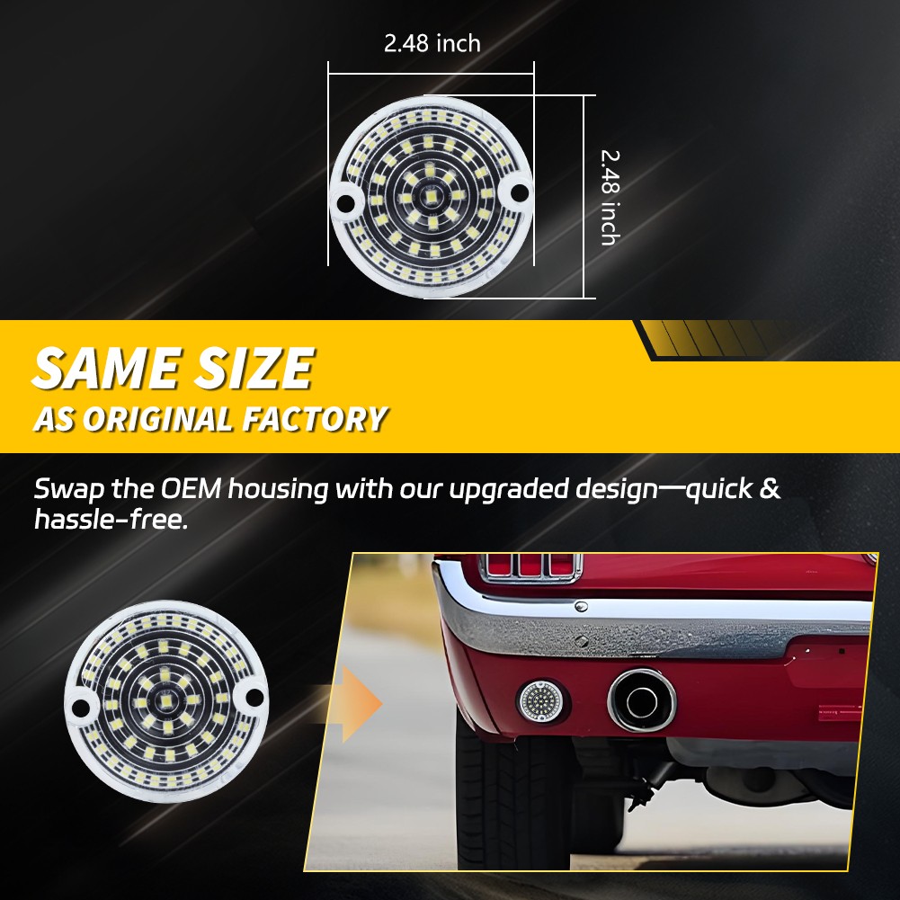 Clear White LED Backup Light Lens For 64-68 Ford Mustang & 67-68 Mercury Cougar