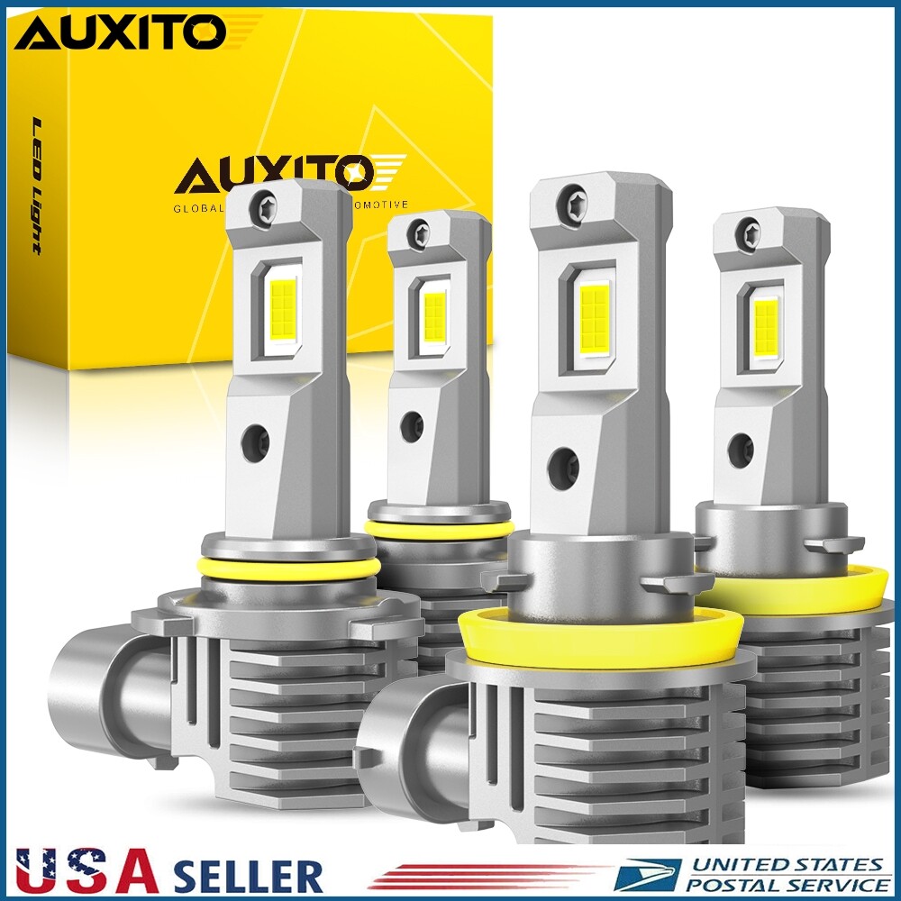 Set of 4 Combo 9005 & H11 LED Headlight High Low Beam Bulbs 6500K White Bright D