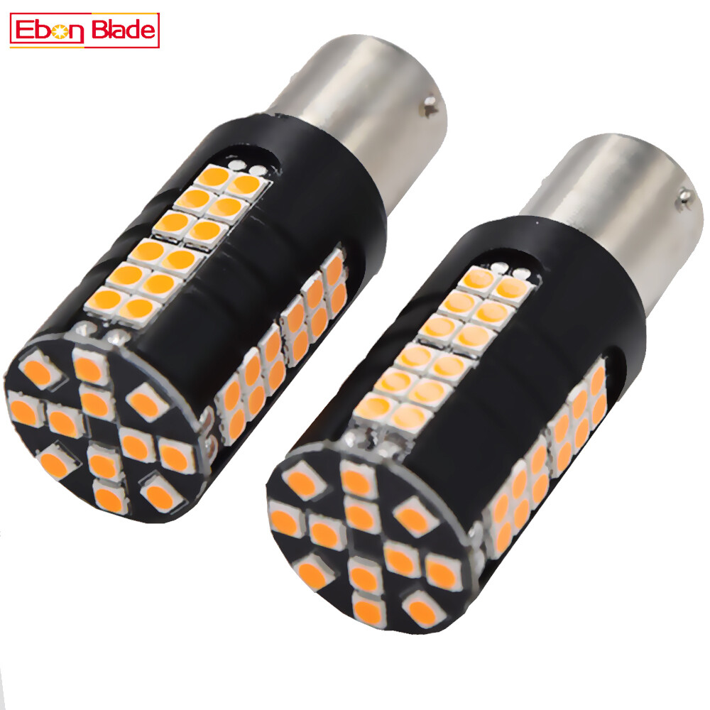 2 X CANBUS ERROR FREE BAU15S PY21W 7507 3030 60 LED AMBER TURN SIGNAL LAMP BULB