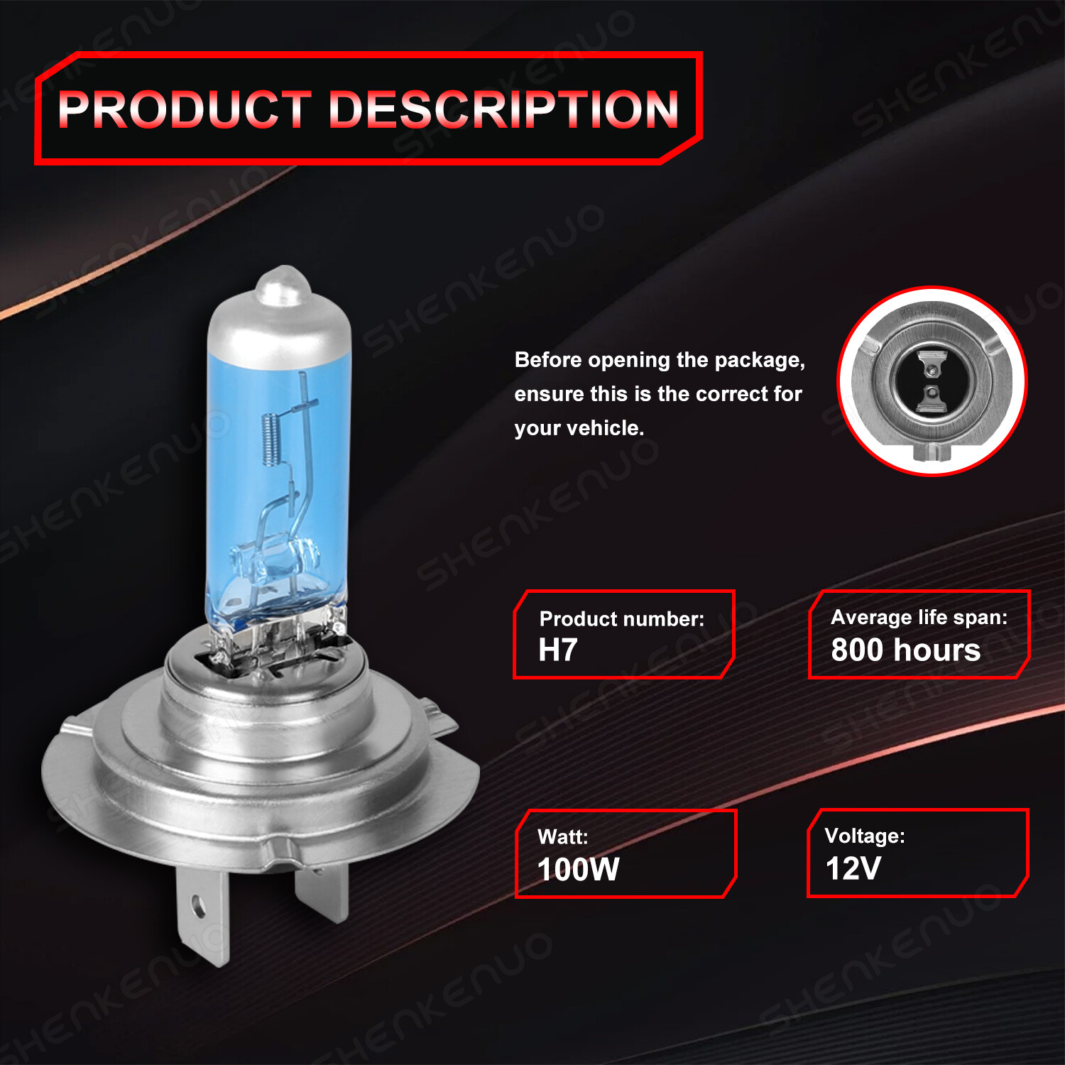 100W H7 H11 Halogen Headlights Kit Combo 4x 4200K Bulbs High Low Beam Warm White