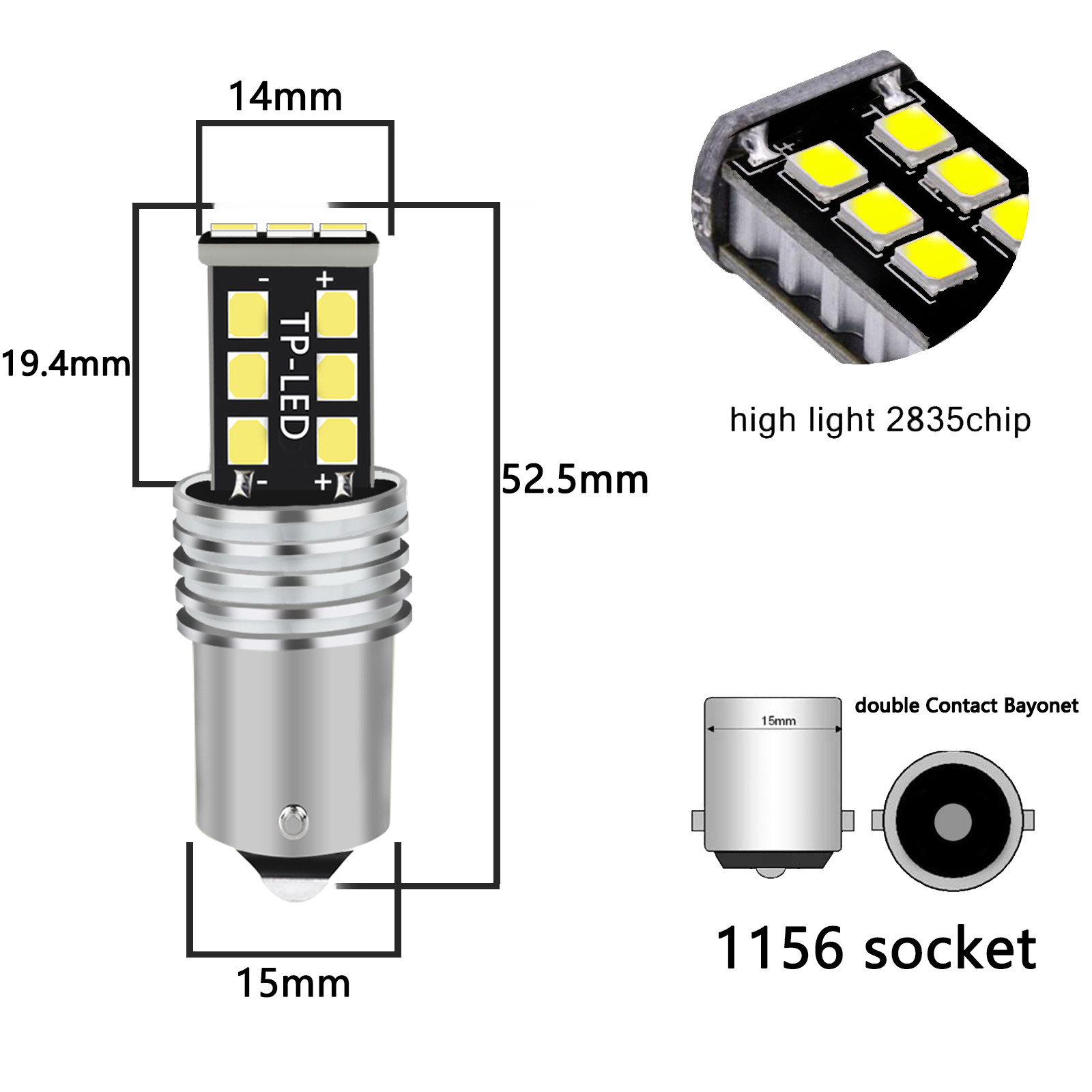 2 Blinding Brite LED headlight bulbs for Deere 415 420 425 445 455 mower tractor