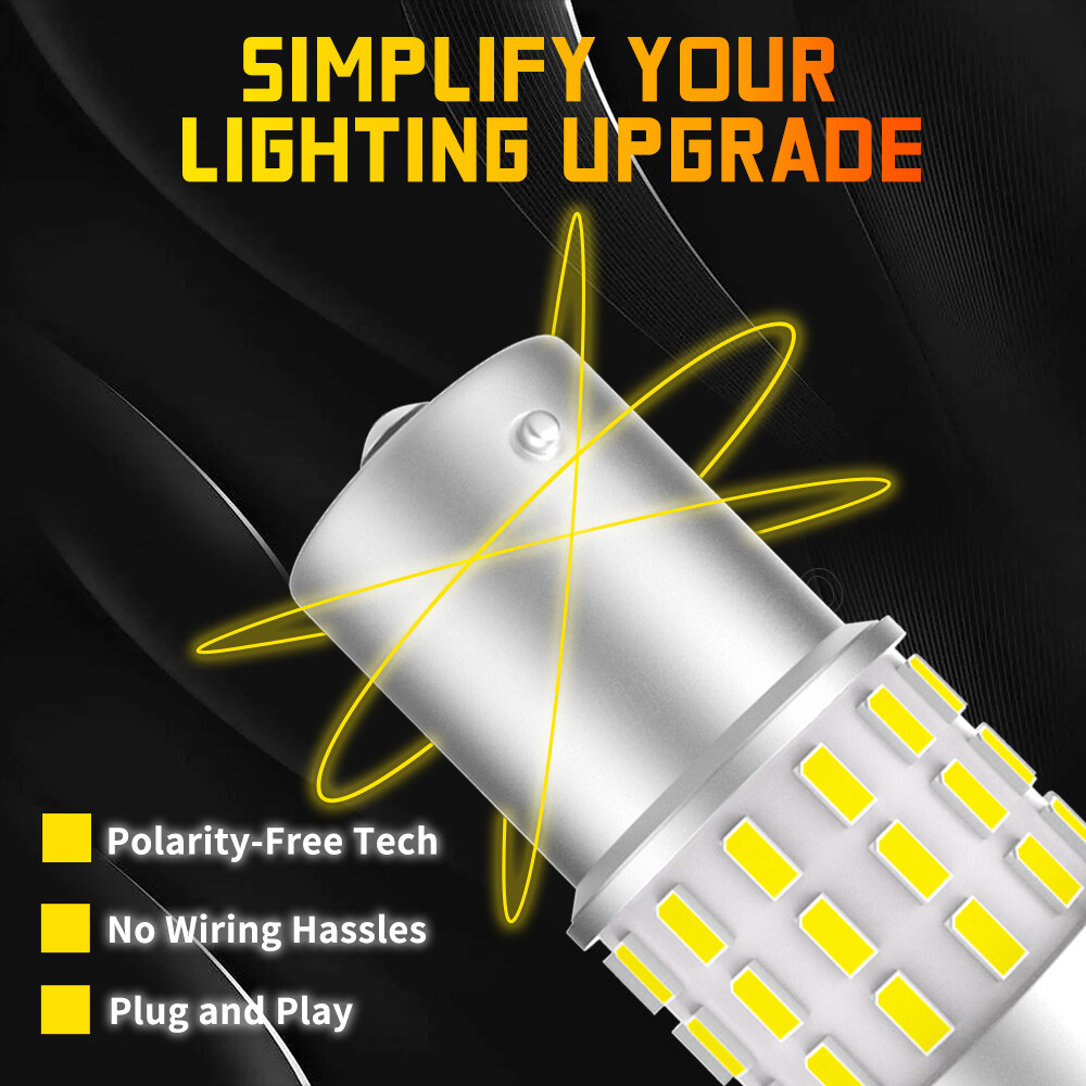 2X LED Turn Signal Blinker Light 1156 P21W BA15S 7506 Pure White Bright DRL Bulb