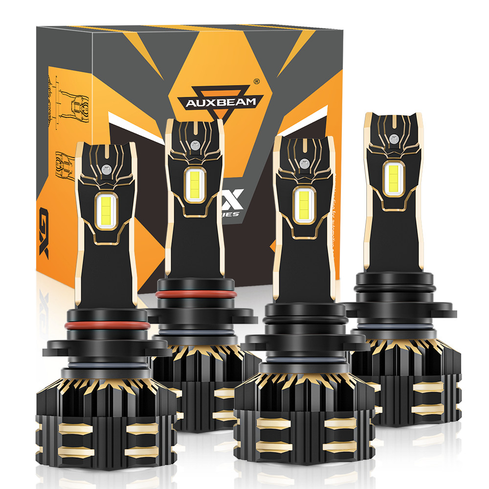 AUXBEAM GX 9006 9005 Combo LED High Low Beam Headlight Bulbs 6500K Bright Canbus