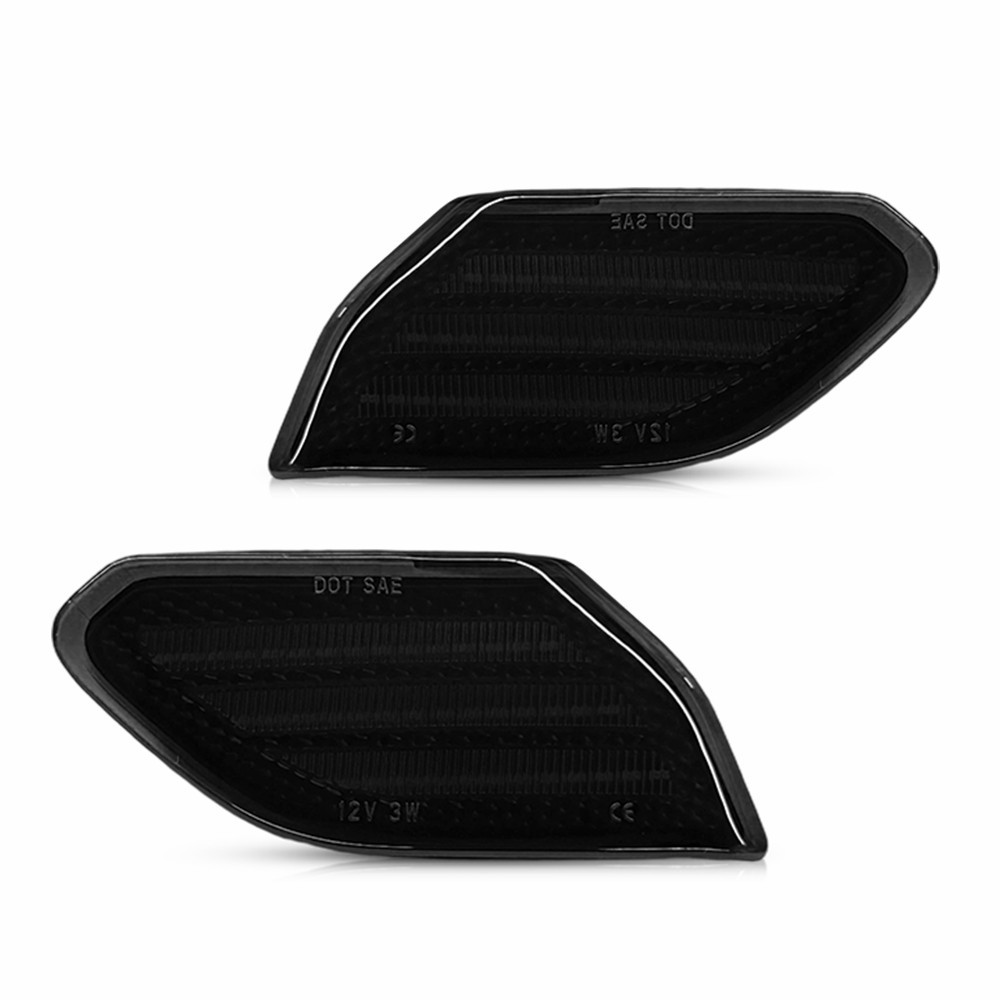 2Pcs Front Left Right Smoked LED Fender Side Marker Lights For 18+ JL / 20+ JT