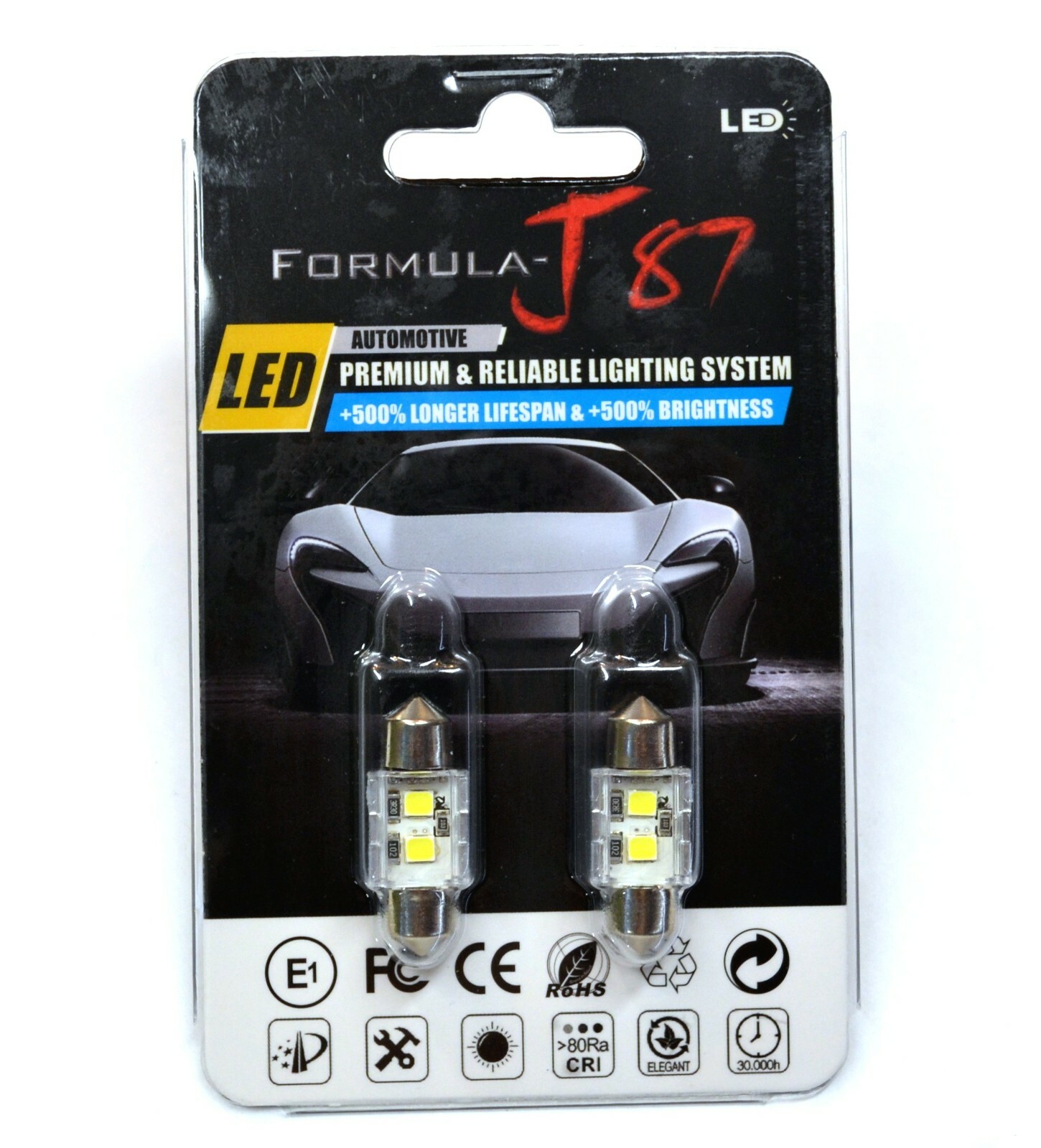 LED 5W Light CANbus 28-29MM White 5000K Two Bulb Interior Dome Replacement Stock