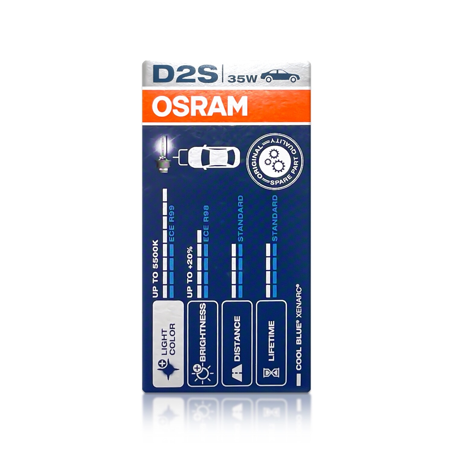 D2S Osram 66240CB COOL BLUE HID Headlight Bulbs | Up to 5500K | Pack of 2