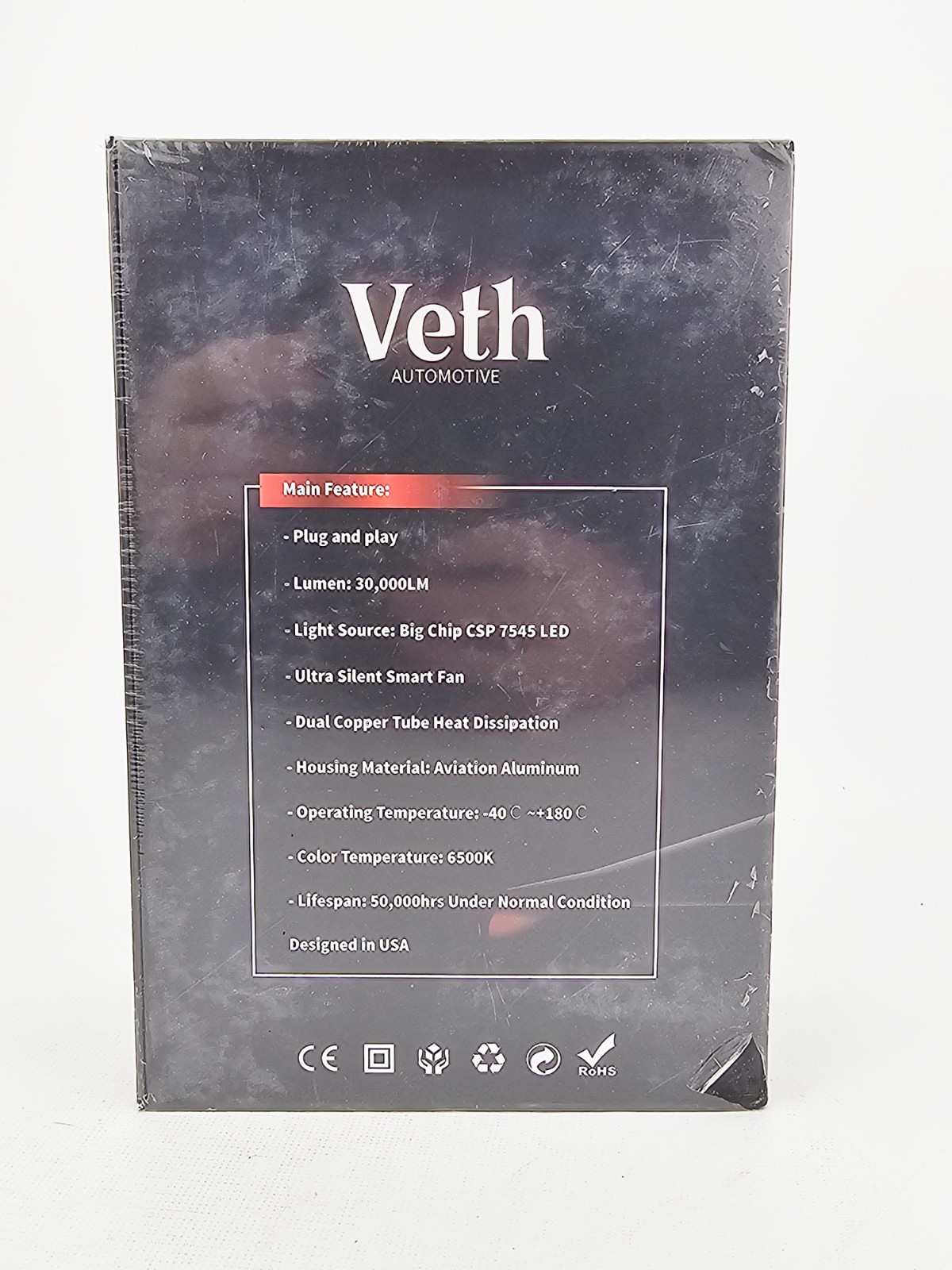 Veth Automotive 30000LM VT 02 Plug Play IP68 Waterproof CSP 7545 Headlight Bulb