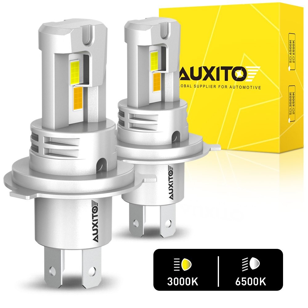 H4 9003 LED Headlight Lamp High / Low Beam Bulbs Super Bright White & Amber Kit
