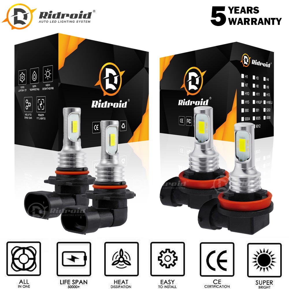 4X H11 9005 LED Headlight KIT Combo Bulbs High&Low Beam Super Bright White
