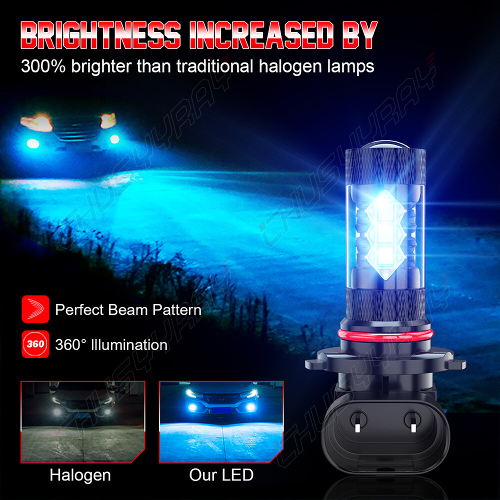 Fit For Chevrolet Silverado 1500 2003-2006 Ice Blue LED Fog Lights Kit Bulbs