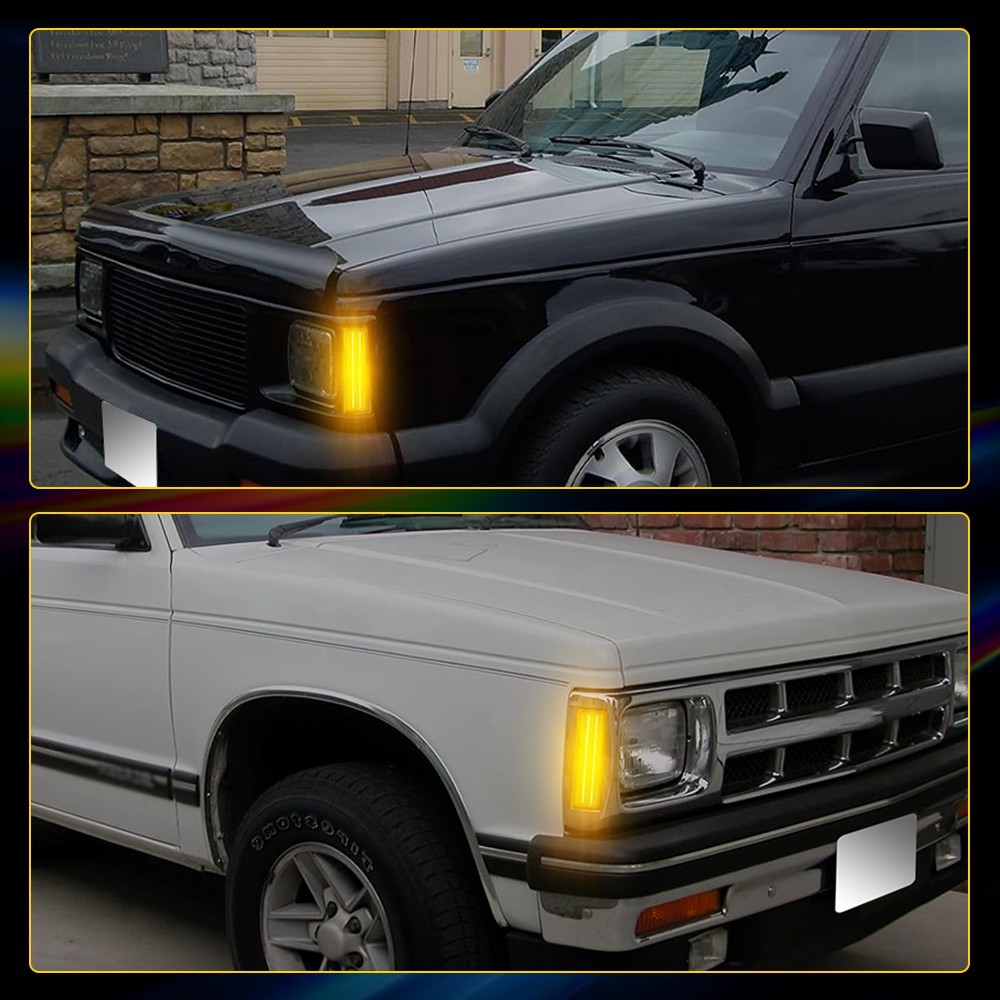 2x CLEAR Side Marker Lights LED For Chevy Olds S10 Pickup S15 Jimmy Amber EOT