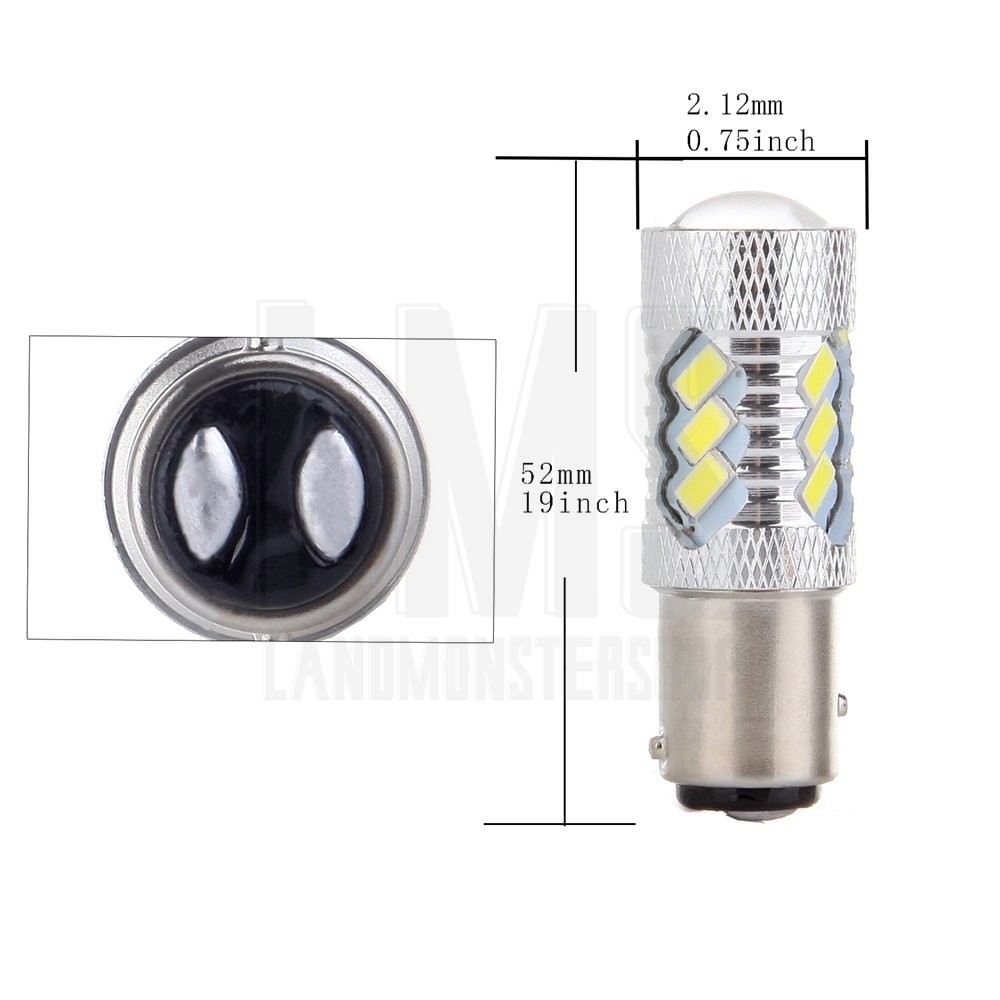 2x 2018 Stop Tail Light 2057 2357A BAY15D LED 16 SMD Brake Bulb 6000K Lamp