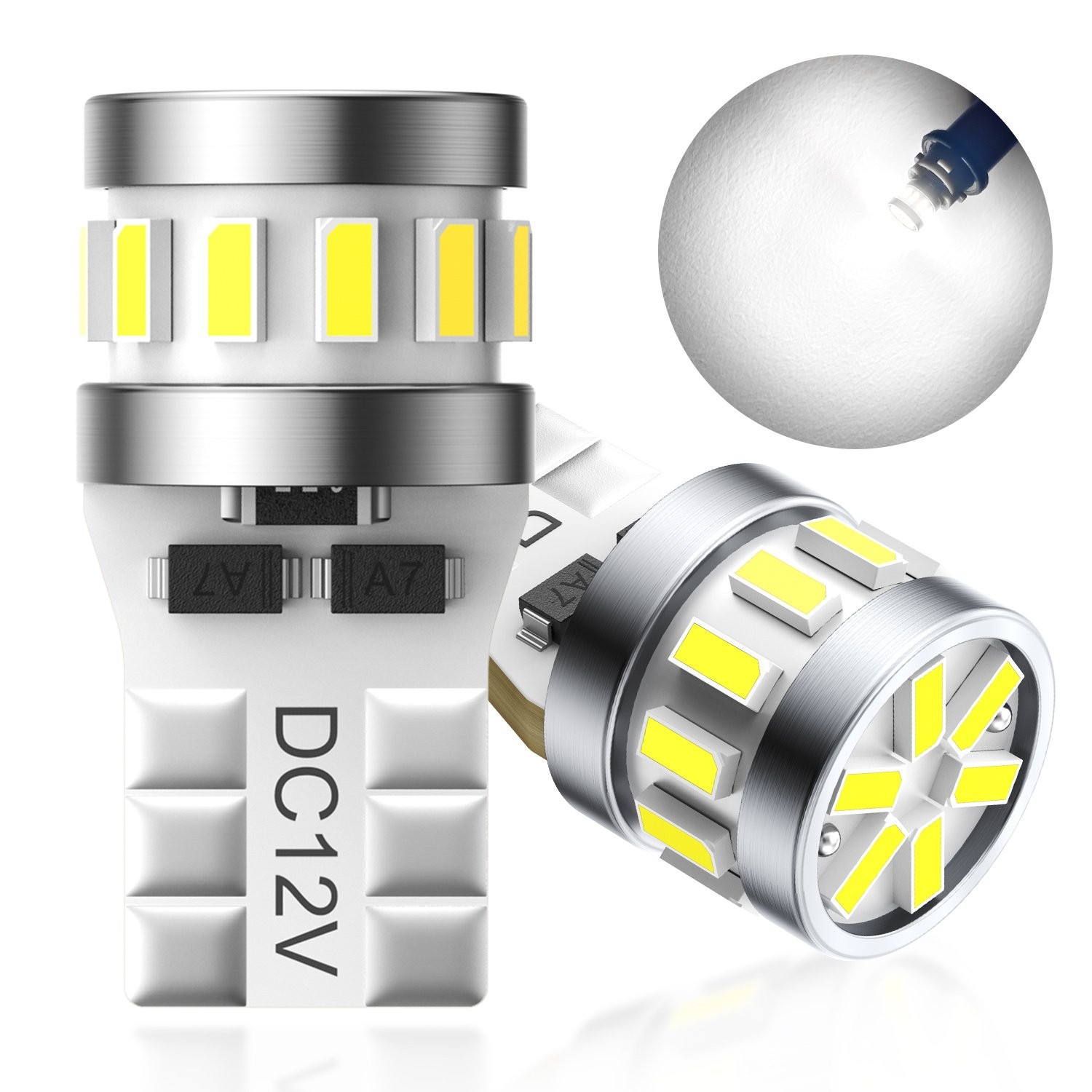 2-20X T10 W5W 194 LED License Plate Map Door Dome Trunk Light Bulb White 3014SMD