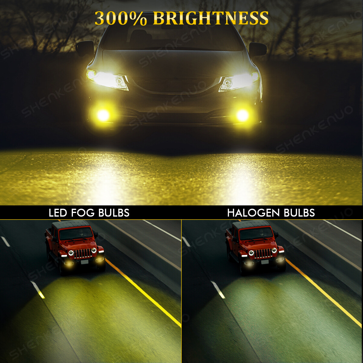 2x 3000K Amber H11 LED Fog Light Bulbs Kit For Toyota Tacoma 2016 2017 2018 2019