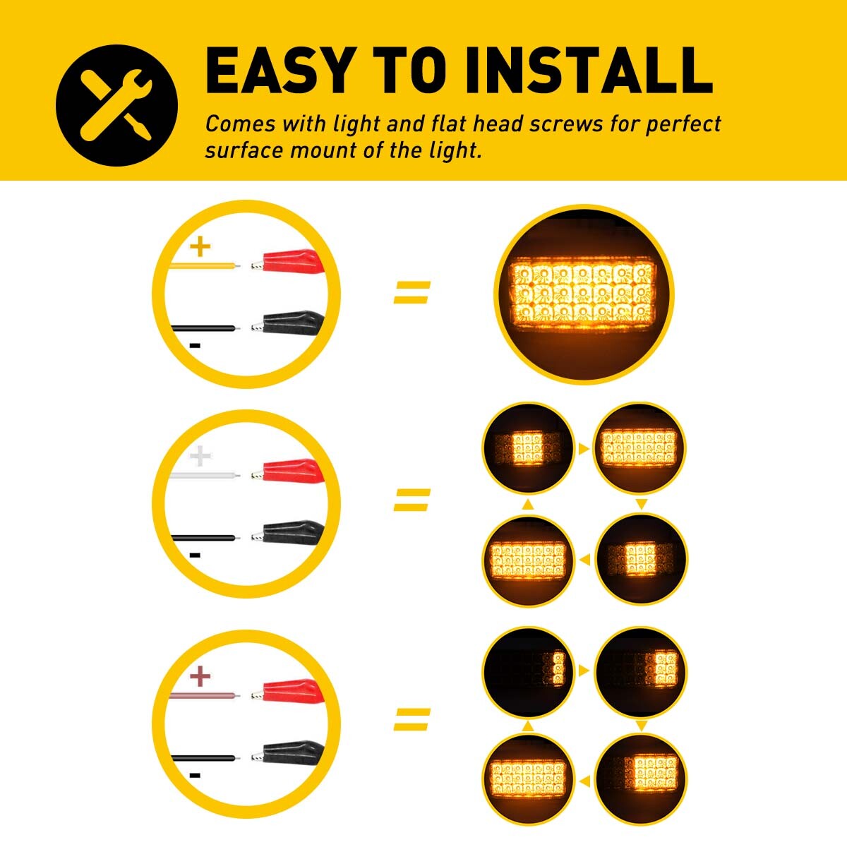 2X Amber 6″ Side Marker Lights Clearance LED Truck Trailer Lamp Tail Light 12V