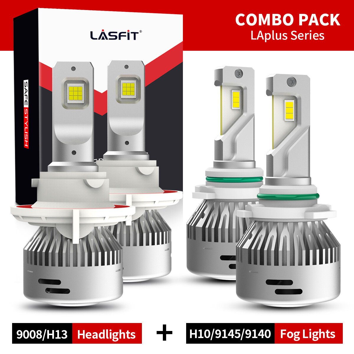 LASFIT Combo LED Headlight Bulb+Fog Light for Ford F-150 04-14 Extremely Bright