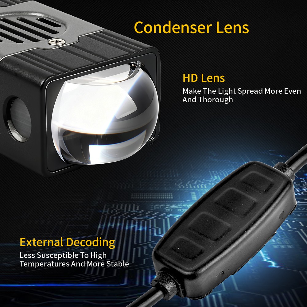 Grile LED Headlight Bumper Projector Lens Car ATV UTV Fog Offroad 16000LM +Fan
