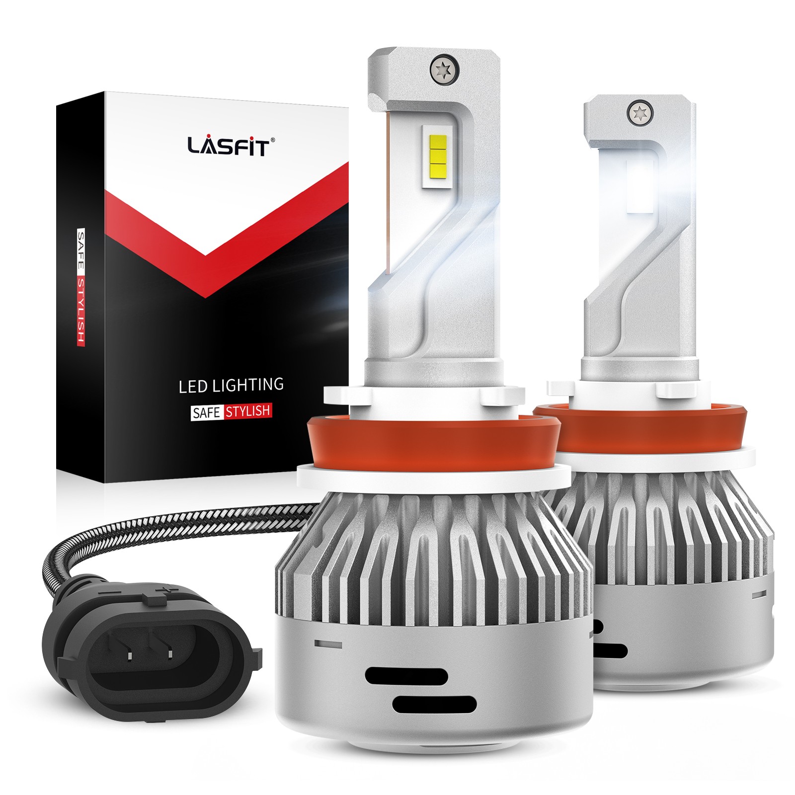 Lasfit H16 LED Headlight Bulb Fog Light 6000K 60W 6000LM Bright White Plug&Play