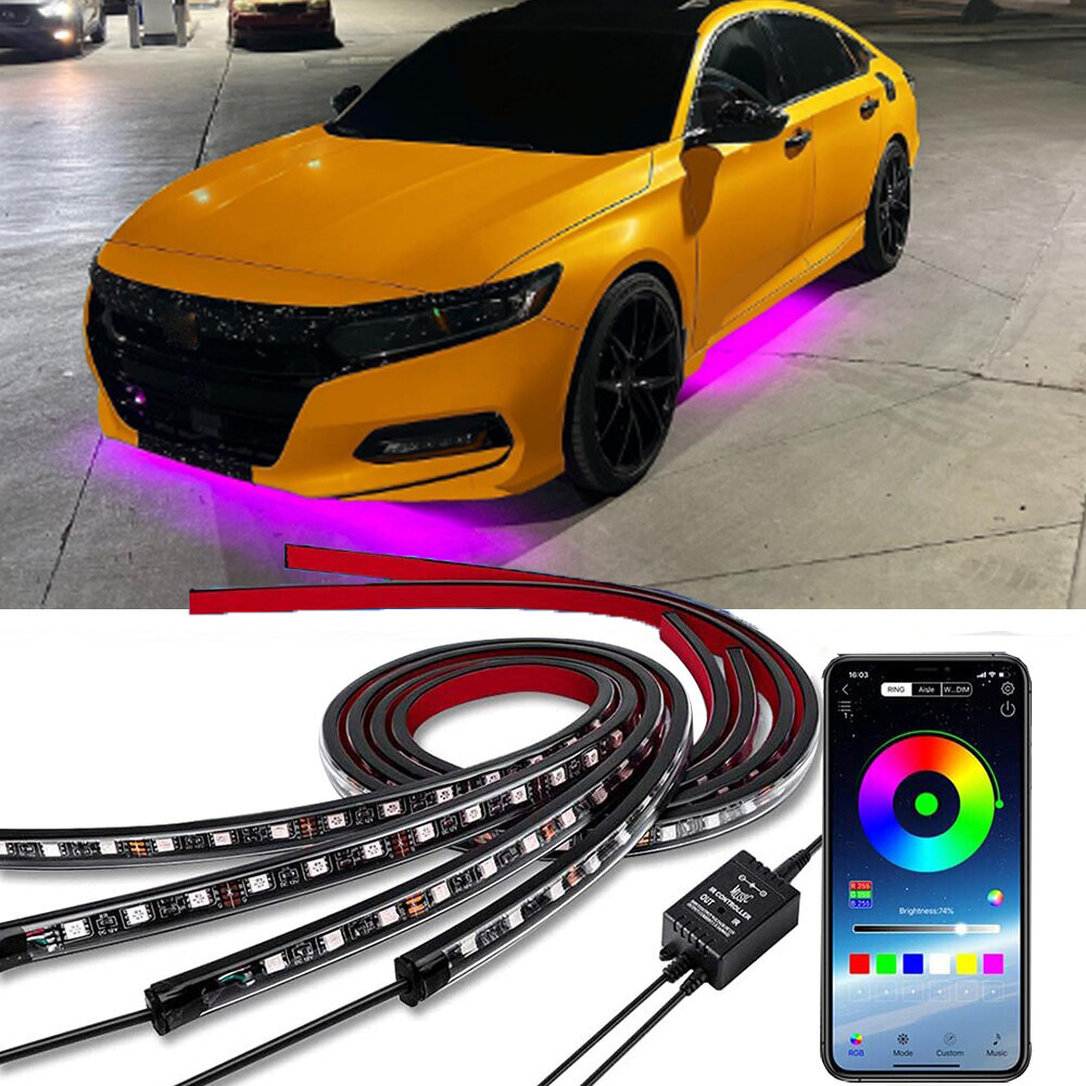Car Underglow Strip Lamp Flowing LED RGB Neon Colorful Light For Honda Accord